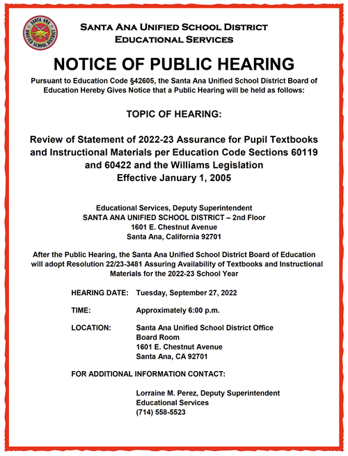 Public hearing notice